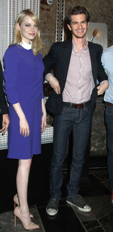 Эмма и Эндрю на презентации «Нового Человека-паука» в Нью-Йорке