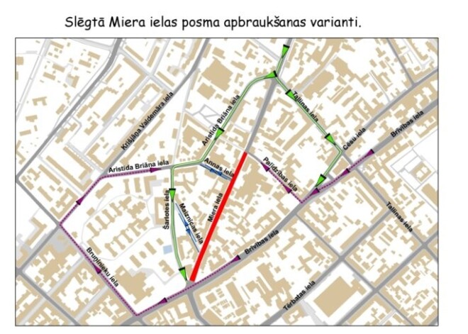 Akcijas „Diena bez auto” ietvaros slēgs satiksmi Miera ielas posmā