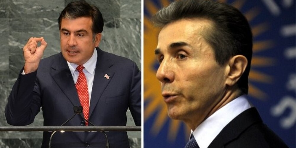 Михаил Саакашвили (слева) признал победу коалиции "Грузинская мечта", возглавляемой миллиардером Бидзиной Иванишвили (справа).