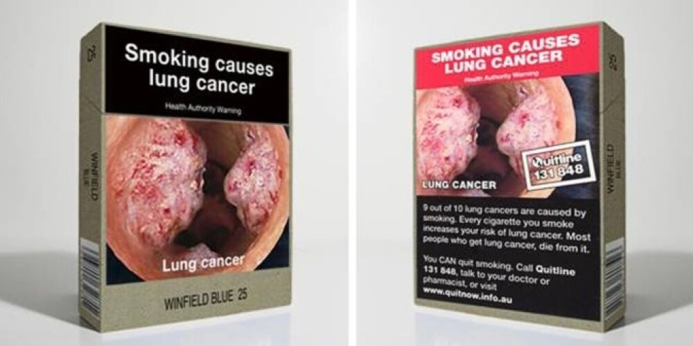 Uz cigarešu paciņām nebūs ražotāju zīmola, vien šausminoši attēli par smēķēšanas kaitīgumu.