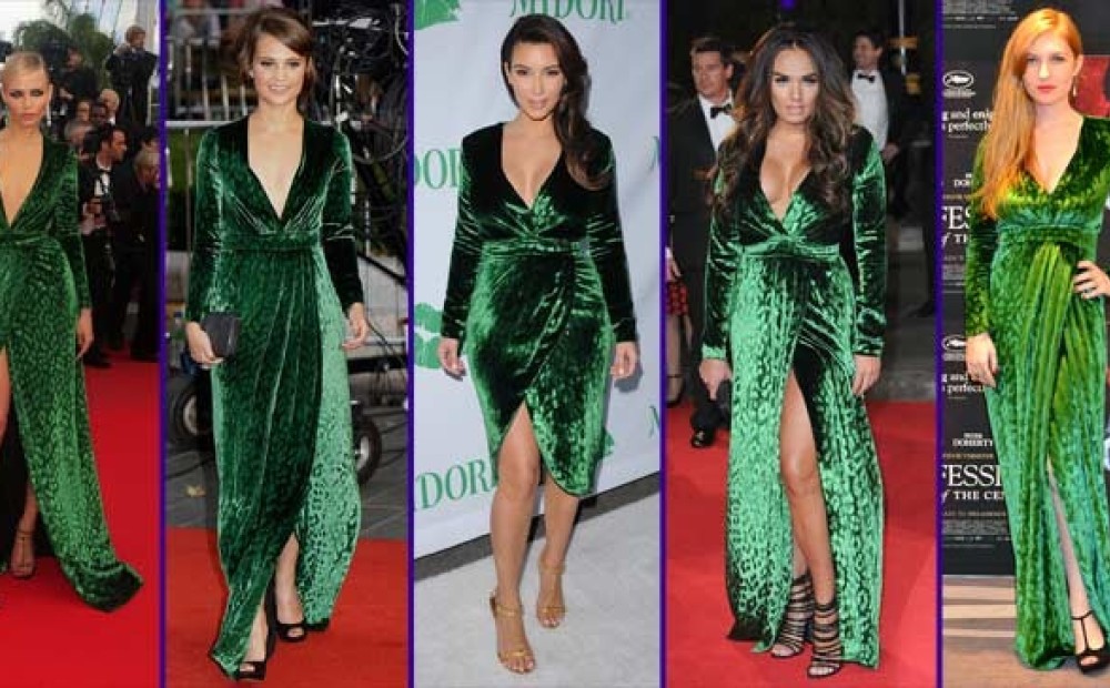 Зеленое платье гуччи