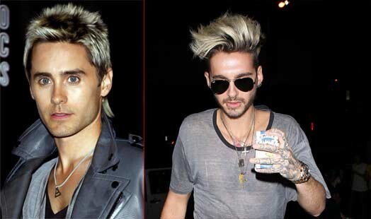 Музыкант и актер Джаред Лето и солист группы Tokio Hotel Билл Каулитц (справа)
