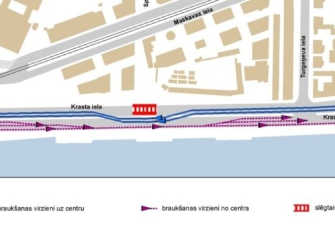 Gaidāmas ievērojamas satiksmes organizācijas izmaiņas Krasta ielā