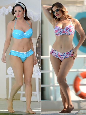 Modele un aktrise Kellija Brūka savas jaunās bikini kolekcijas „New Look” peldkostīmos, kas radīti tādām sievietēm kā viņa – formīgām.