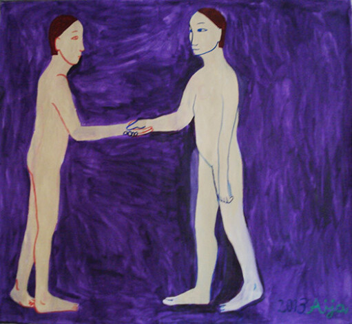 Aija Zariņa. „Kas es esmu” (2013., audekls/eļļa, 152x166 cm).