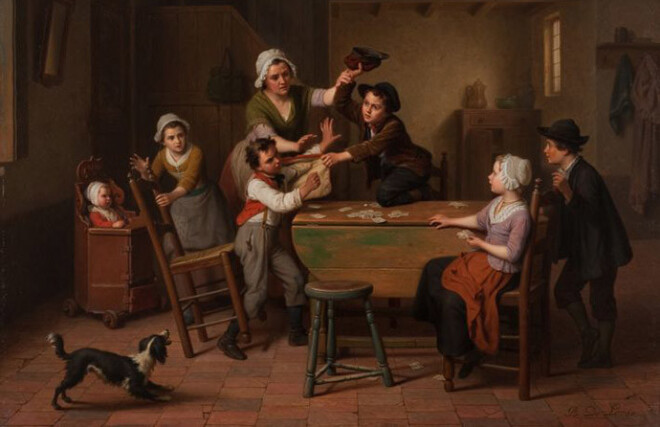 Bazils de Lose. „Kāršu spēlmaņi”, bez datējuma, audekls, eļļa.