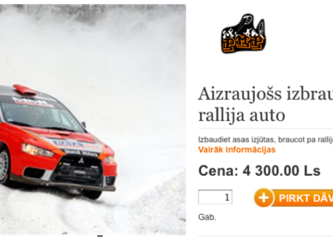 Četras stundas rallija automobilī par 4300 latiem