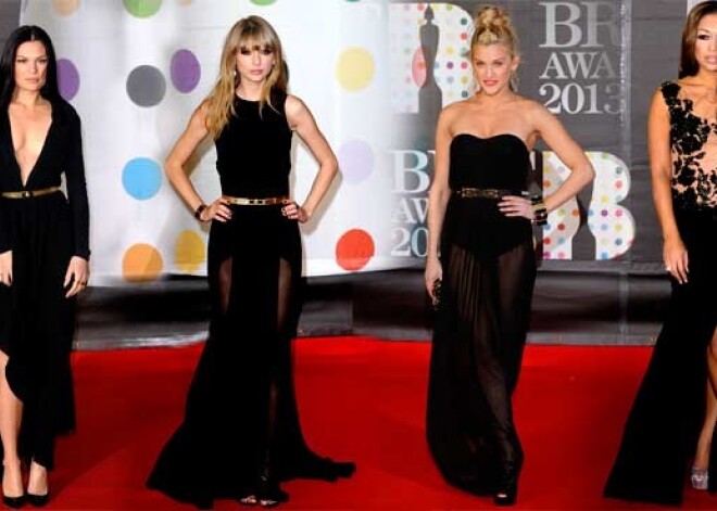 Dāmas izvēlas caurspīdīgas melnas kleitas un super dziļus šķēlumus. „Brit Awards” tērpu parāde