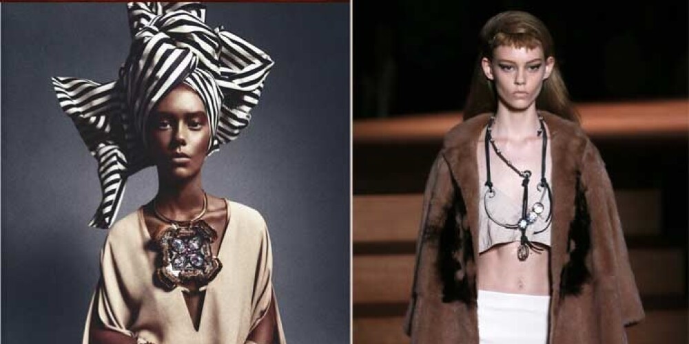 Юная американская модель Ондриа Хардин в фотосессии журнала Numéro в образе африканской королевы и на показе Miu-Miu