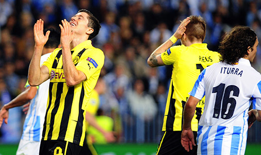 Ne Robertam Levandovskim, ne kādam citam no "Borussia" neizdevās gūt vārtus pret "Malaga".