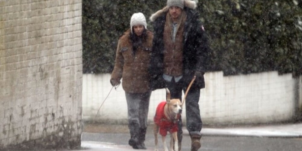Čenings Tatums ar sievu brien pa sniegu Londonā. „Pavasarīgi” FOTO