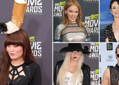 Актриса Хана Мей Ли в отсутствие королевы эпатажа Леди Гаги на MTV Movie Awards-2013 решила шокировать публику шляпой-окурком. Получилась весьма невнятная композиция.
