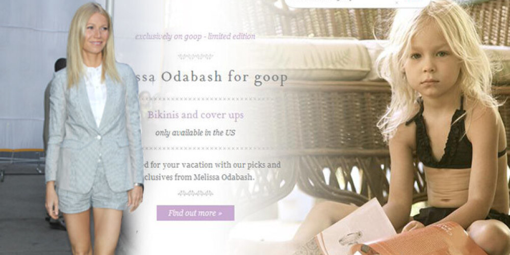 Актрису Гвинет Пэлтроу критикуют за то, что на ее сайте продаются бикини для девочек начиная с четырехлетнего возраста