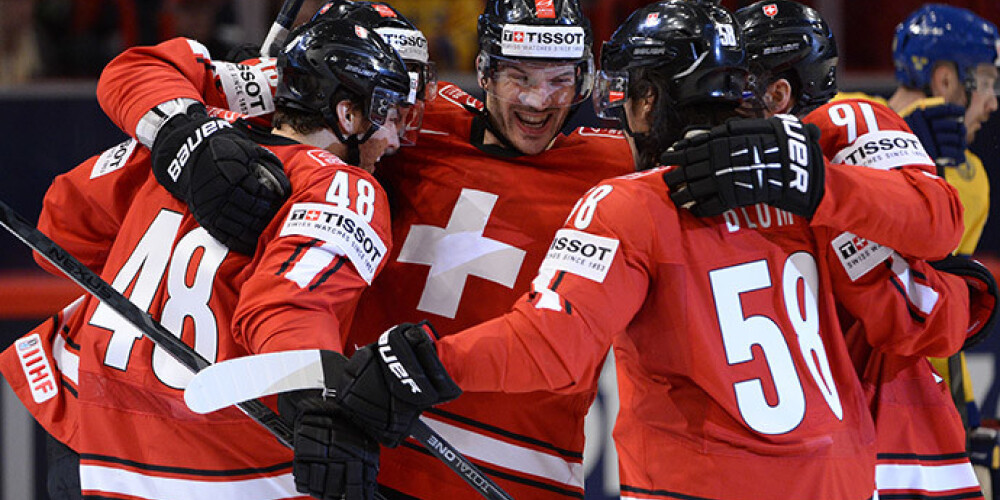 Šveices hokeja izlase čempionātu sāk ar uzvaru pār Zviedriju