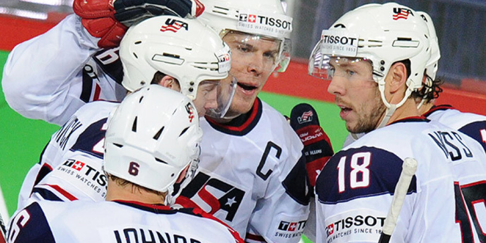 ASV hokeja izlase pieveic Franciju un izvirzās Helsinku grupas līderos