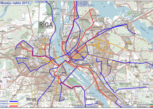 Rīgas satiksme Muzeju naktī nodrošinās papildu reisus