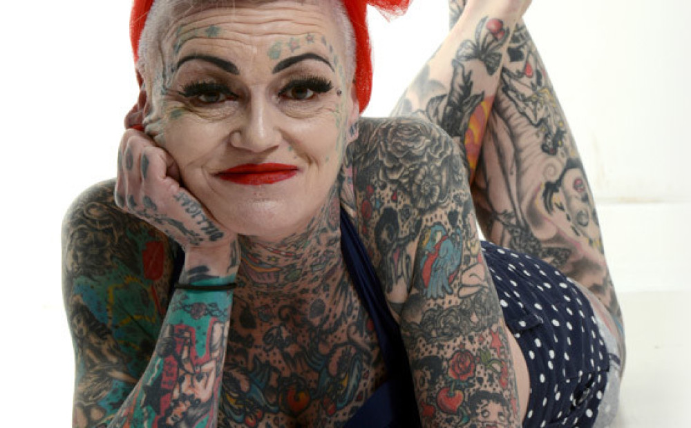 Tattoo schoolgirl piercing grannies