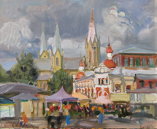 Valerijs.Baida. „Liepājas tirgus”, a.e., 50 x 60 cm, 2012.