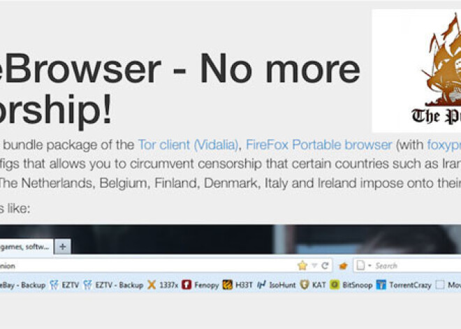 Portāls The Pirate Bay piedāvā interneta pārlūku