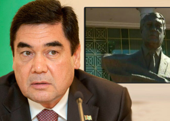 Turkmenistānas prezidents uzslien milzu pieminekli savam vēl dzīvajam tēvam