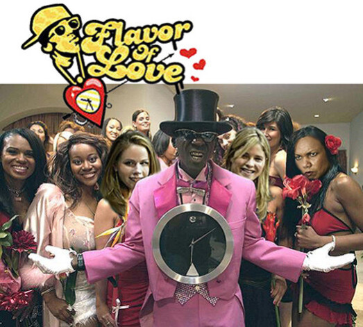 Kanāla VH1 „Flavor of Love” parodēja populāro šovu formātu, par galveno varoni izvēloties hiperaktīvo, ar pulksteņiem apsēsto afroamerikāņu reperi Flavor Flav.