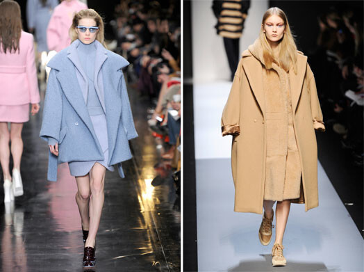 Lielie mēteļi no zīmolu Carven un Max Mara 2013.gada rudens kolekcijām.