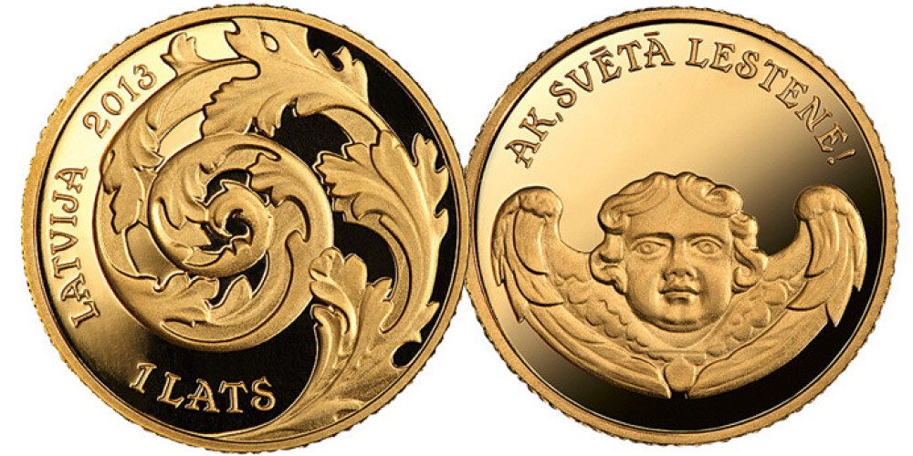 Latvijas Banka laiž apgrozībā Lestenes dievnamam veltītu zelta monētu. FOTO