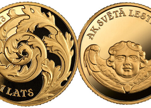 Latvijas Banka laiž apgrozībā Lestenes dievnamam veltītu zelta monētu. FOTO