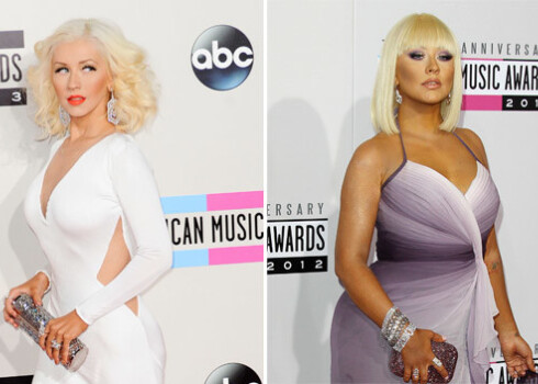 Почувствуйте разницу! Кристина Агилера на церемонии American Music Awards в 2013 и 2012 годах