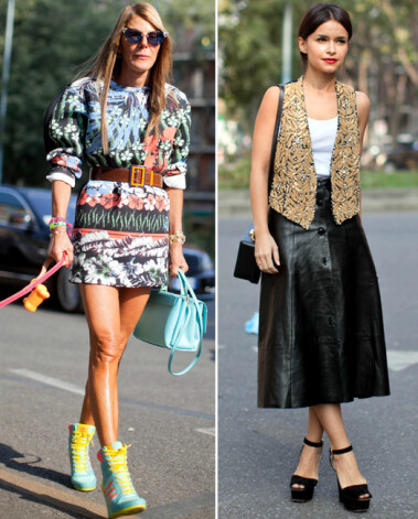 Modes dāmas Anna Dello Russo un Miroslava Duma.