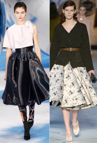 „New look” stils atspoguļojas modes namu Christian Dior un Rochas 2013.gada rudens kolekcijās.