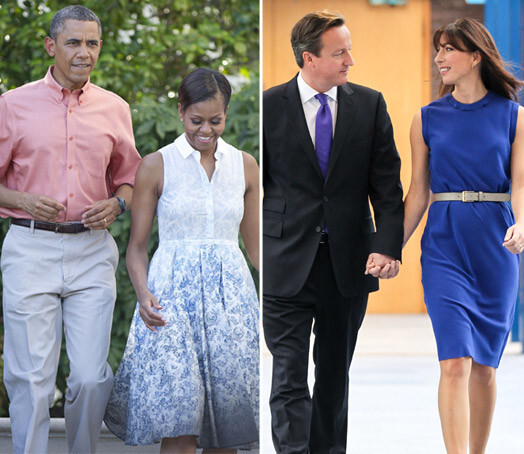ASV prezidents Baraks Obama ar pirmo lēdiju Mišelu ietur „business casual” stilu, bet Lielbritānijas premjers Deivids Kamerons un kundze Samanta dod priekšroku „business formal”.