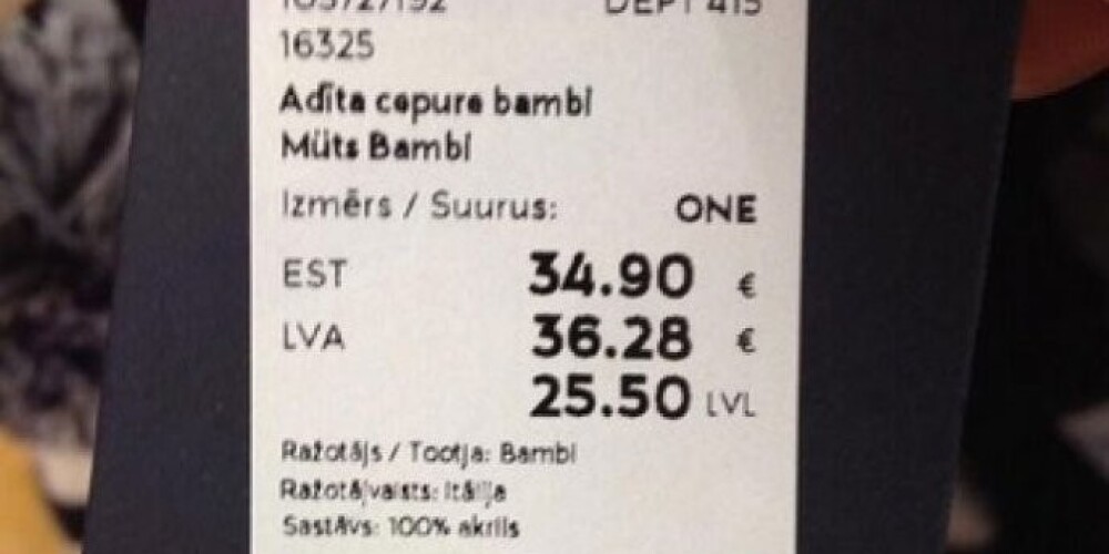 Цена в евро на один и тот же товар для разных стран может отличатся даже на одной этикетке