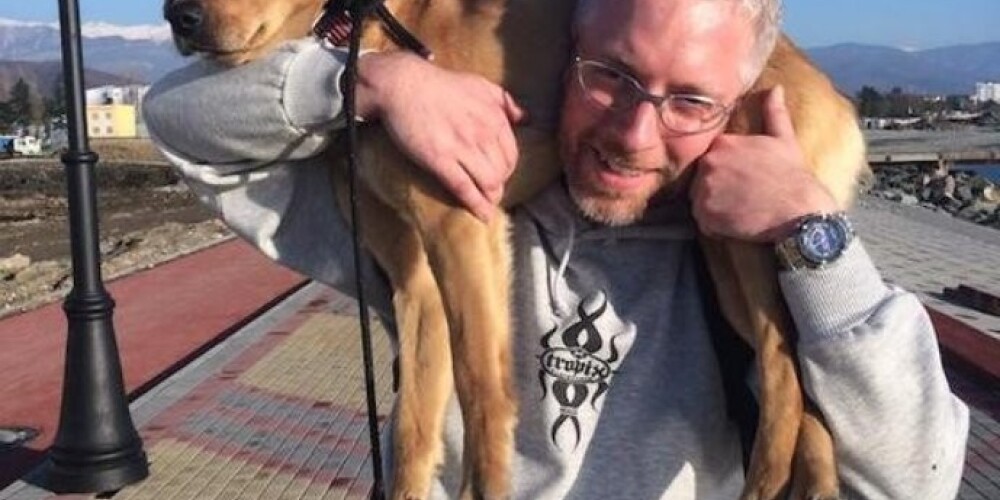 Доброта без границ: американец увозит из Сочи бродячую собаку