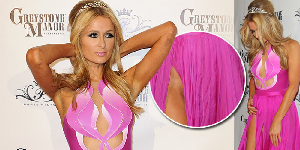 Пэрис Хилтон, позируя фотографам, показала больше, чем они рассчитывали увидеть.