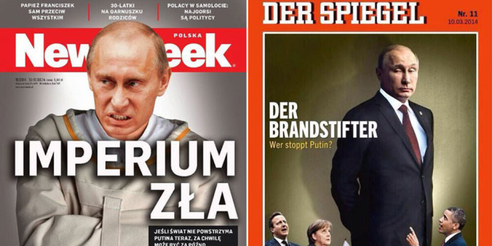 Обложки мировых СМИ: Путин в роли Гитлера, клоуна и психически больного