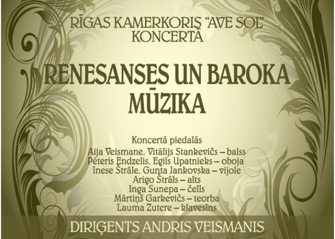 Notiks renesanses un baroka mūzikas koncerts