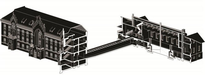 Rīgas 1. slimnīca. Digitālā zīmējuma autors – Andrejs Rohuts.