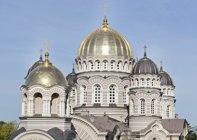 Apzeltīts Rīgas Kristus Piedzimšanas katedrāles centrālais kupols