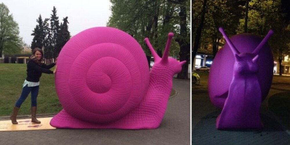 Всего улиток - 14 штук, и они были установлены в разных знаковых частях нашего города