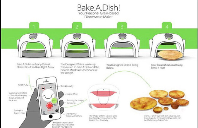 Bake.A.Dish может печь тарелки и миски разного размера и управляется при помощи приложения в мобильном телефоне