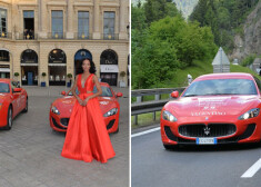 Seši sarkani Maserati, 70 slavenības un 1600 jūdzes labdarībai. FOTO