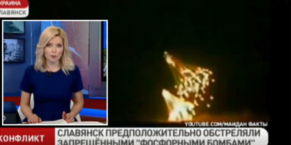 Krievijas mediji melus par degbumbu pielietošanu Ukrainā ilustrē ar vecu video no Irākas