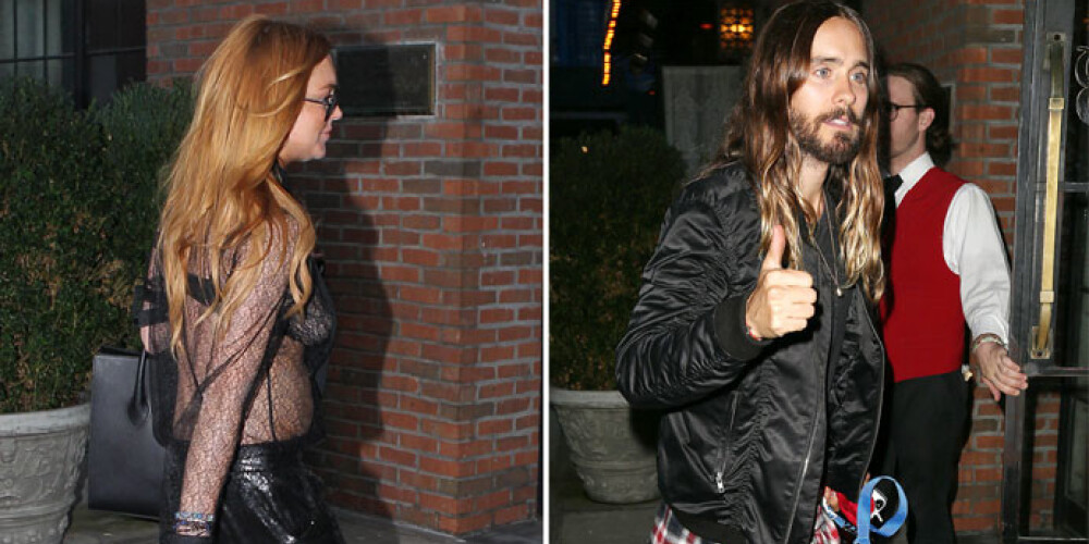 Линдси Лохан, одетая в полупрозрачную блузку, прибыла в отель, где остановился Джаред Лето, сам он появился там за несколько часов до нее