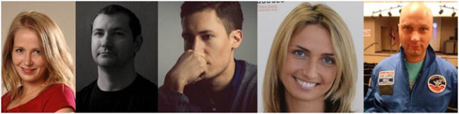 No kreisās: Solvita Kostjukova, Māris Čačka, Georgijs Surkovs, Marianna Milovska, Pauls Irbins.