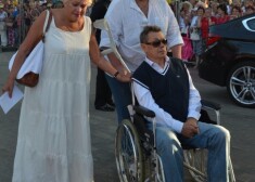 Aktieris Nikolajs Karačencovs ar dzīvesbiedri Ludmilu Porginu 2013. gadā Jūrmalā, festivālā “Jaunais Vilnis”.