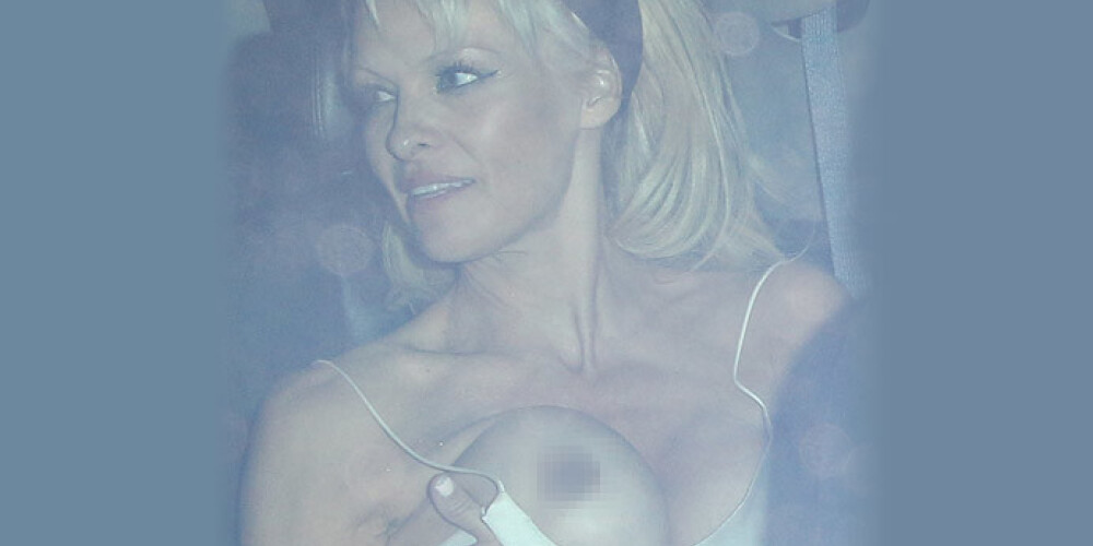 Секс-бомба Памела Андерсон в легкомысленном наряде показала больше, чем рассчитывала.