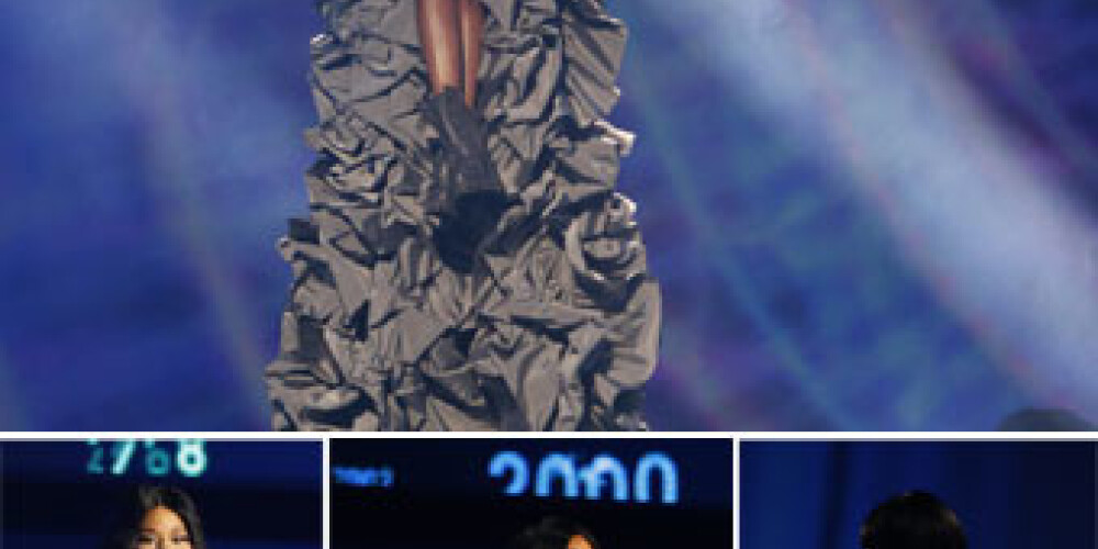 Nikija Mināža MTV Eiropas mūzikas balvu vakarā nomaina ASTOŅUS tērpus. FOTO