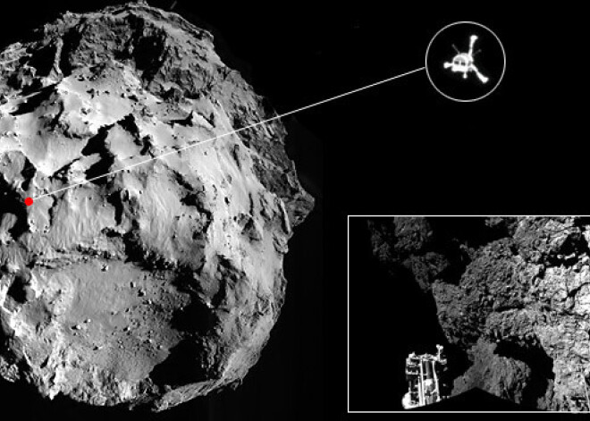 Vēsturisks brīdis kosmosa izpētes vēsturē: zonde "Philae" nolaidusies uz komētas. FOTO. VIDEO