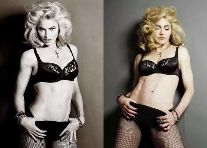 Madonna pirms un pēc „fotošopa”